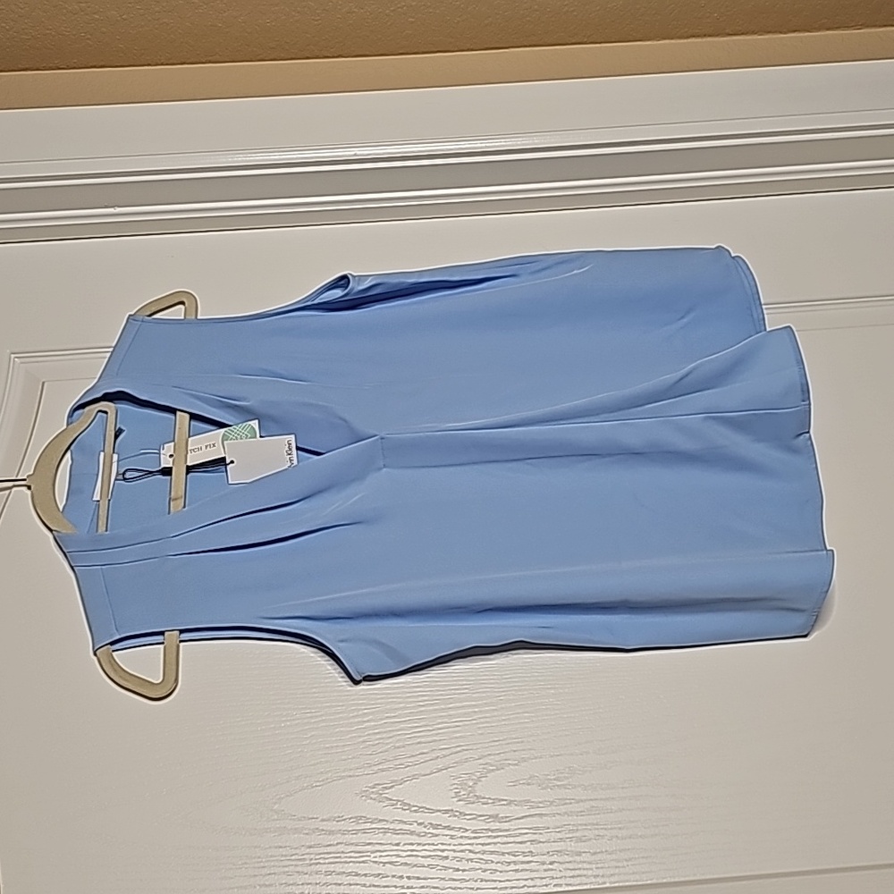 Calvin Klein Callia V-Neck Blouse Light Blue Large
